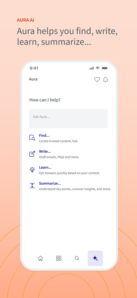 Aura AI: Aura helps you find, write, learn and summarize