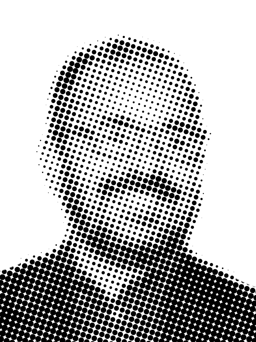 Halftone dot portrait of Luis Ponce de León